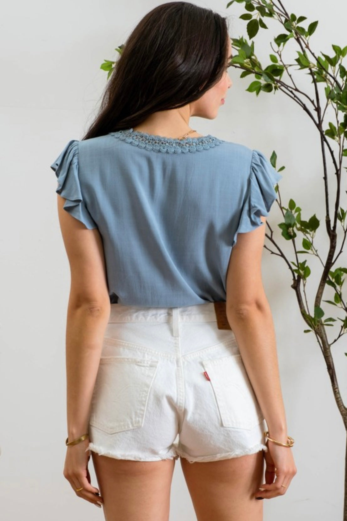 By The Sea Ruffle Top