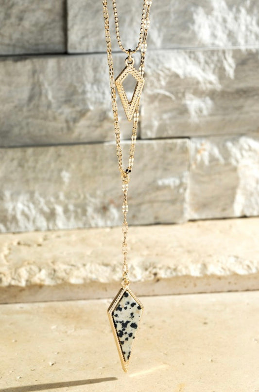 Semi-Precious Stone Dalmatian Layered Necklace