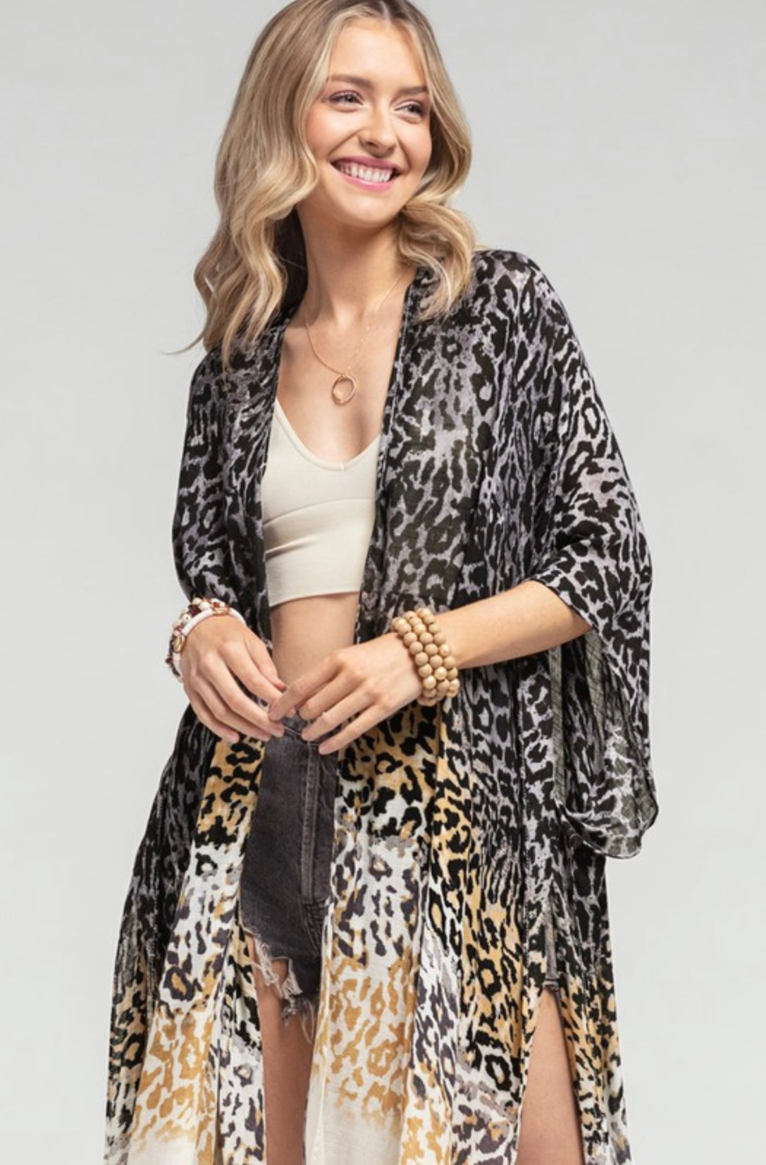 Wild and Free Leopard Ombre Kimono