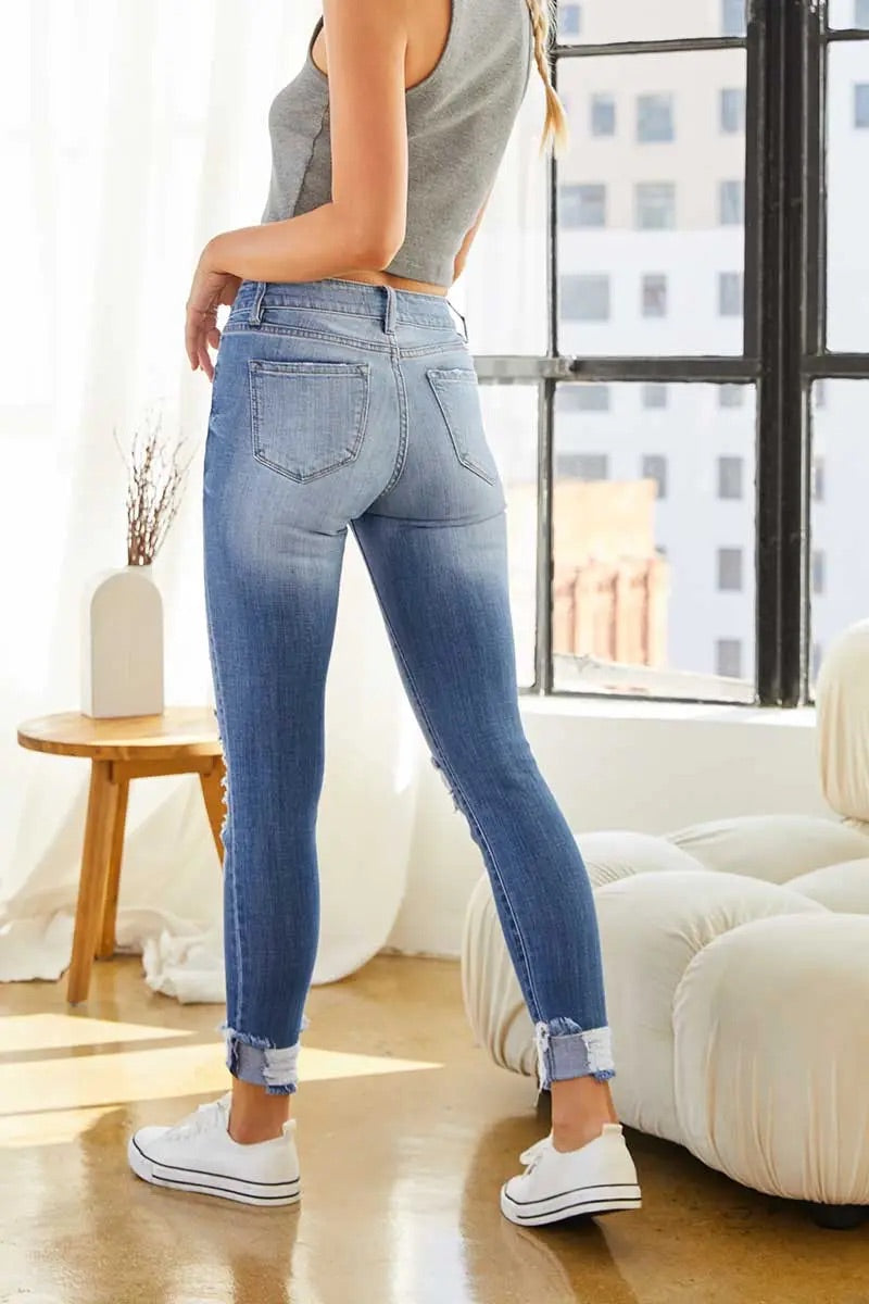 Lucy Mid Rise Super Skinny Jeans