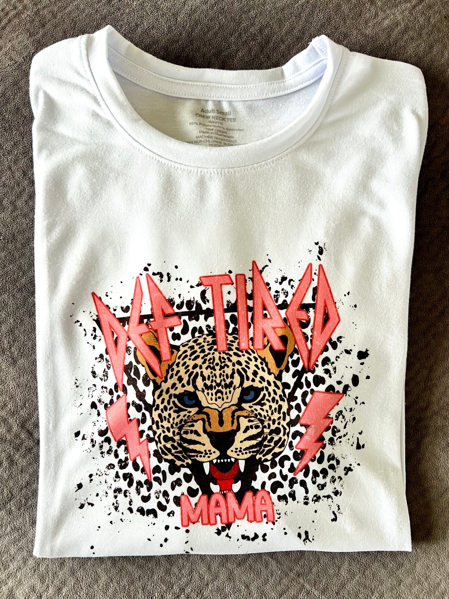 DEF TIRED MAMA Leopard T-Shirt