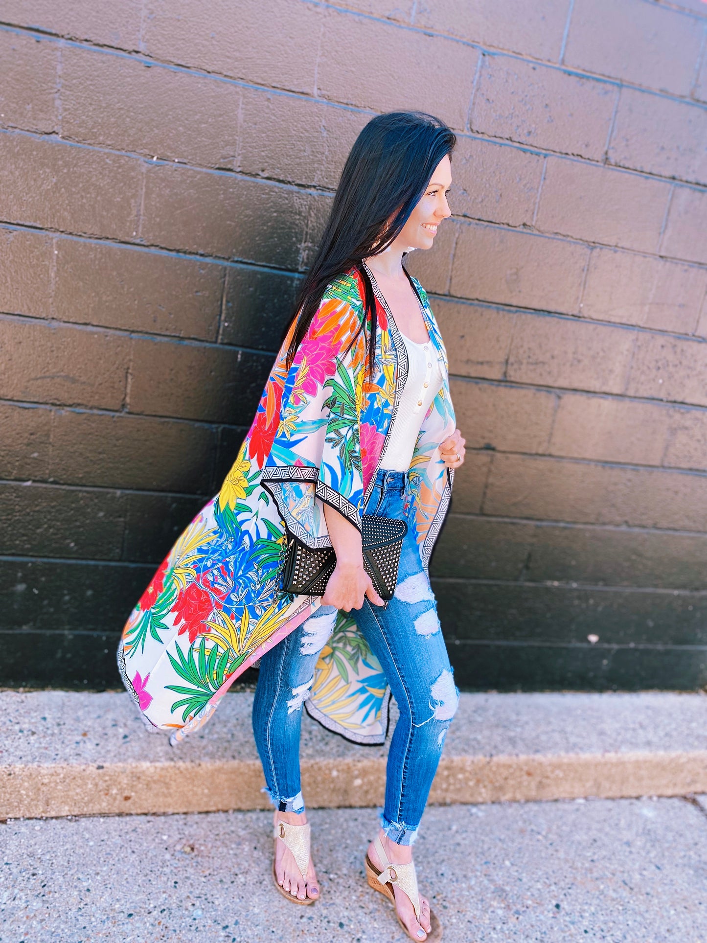 Meet me in Paradise Midi Kimono