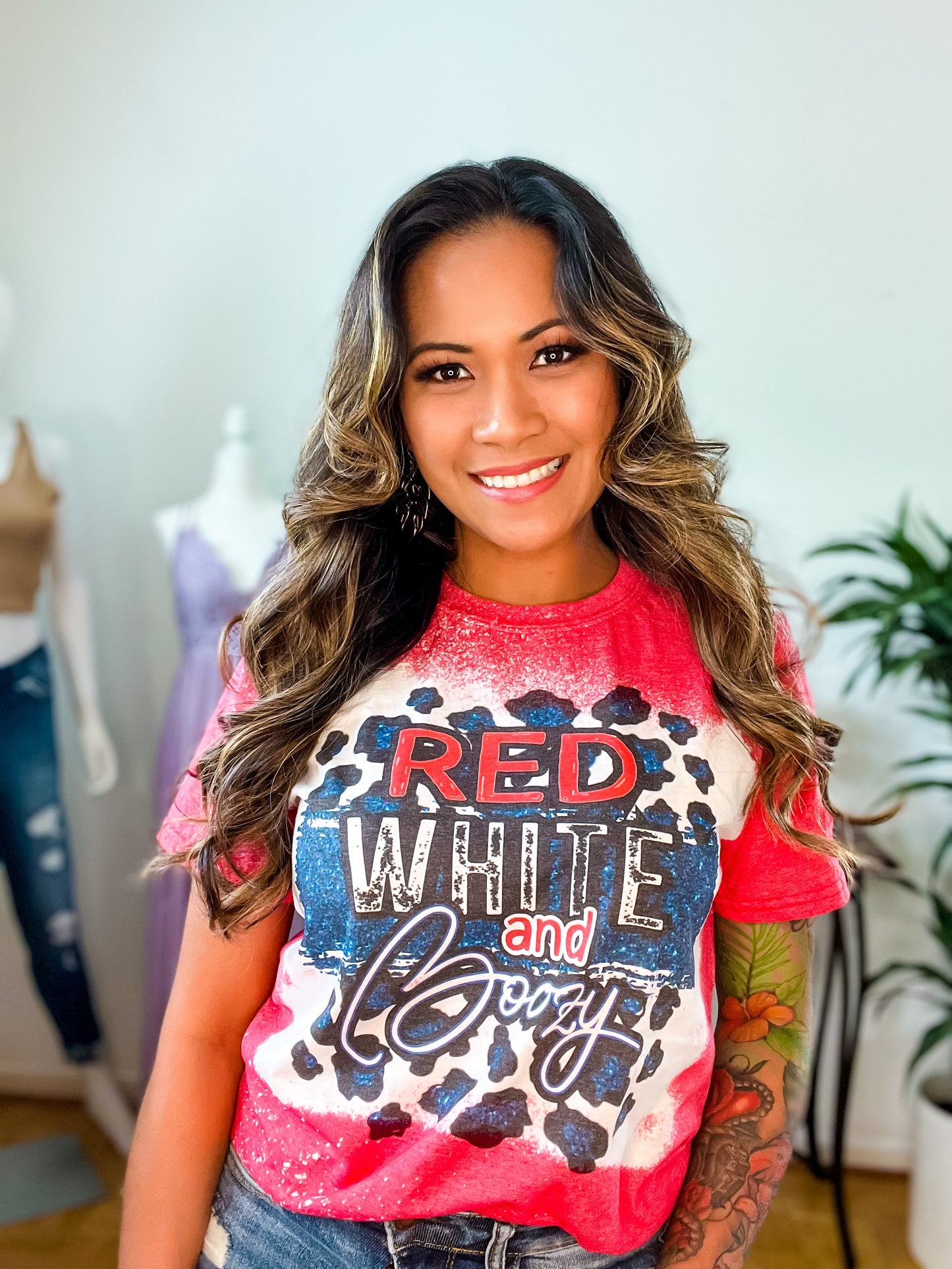 Red, White and Boozy bleached T-shirt