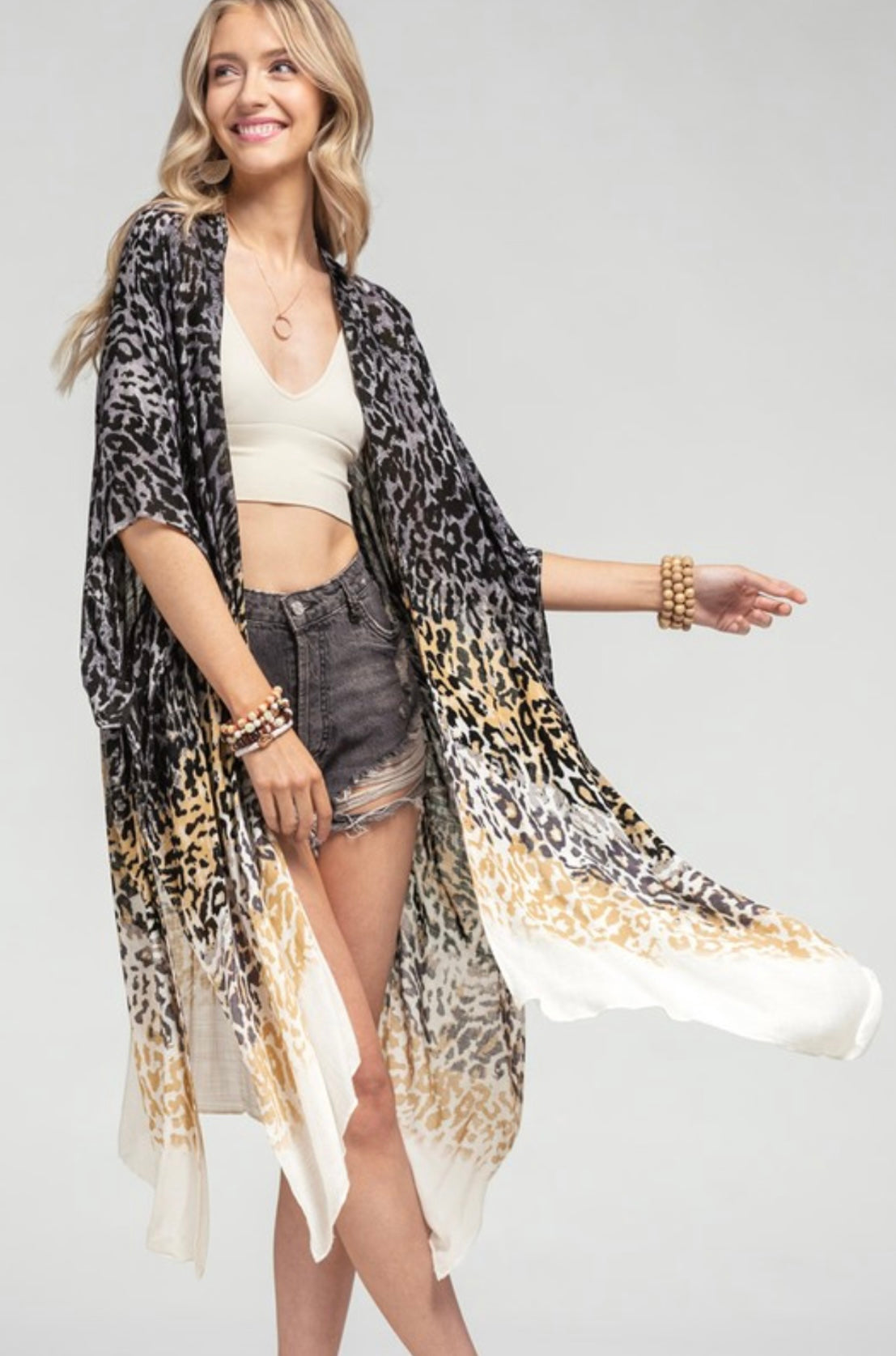 Wild and Free Leopard Ombre Kimono